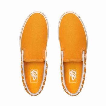 Damske Slip On Tenisky Vans Logo Repeat Classic Žlté/Biele VA93XQJET